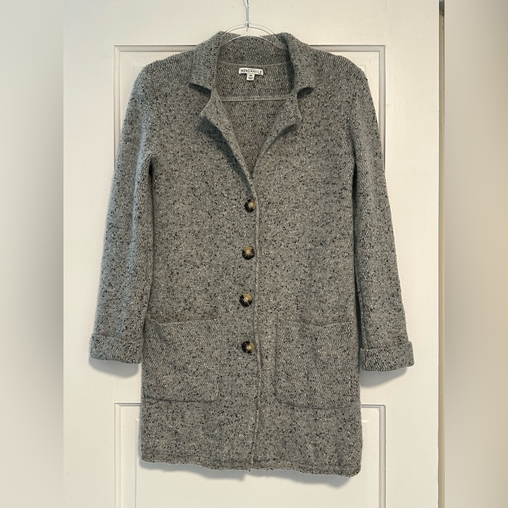 J. Crew Mercantile XS Gray Lambs wool
Sweater Coat Cardigan Style K4757